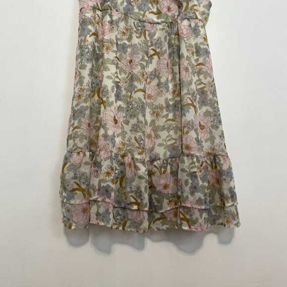 BLU PEPPER May Flowers Ruffled Dress Cream Ivory Etc Floral Cottagecore Babydoll - Picture 5 of 16
